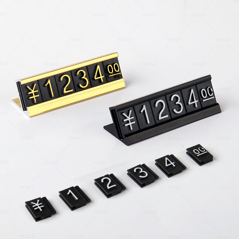 숫자 번호 조정 가능 문자 기본 가격 디스플레이 카운터 스탠드 레이블 금속 접지 아랍어 숫자 결합 가격 큐브 태그 키트, 10 세트